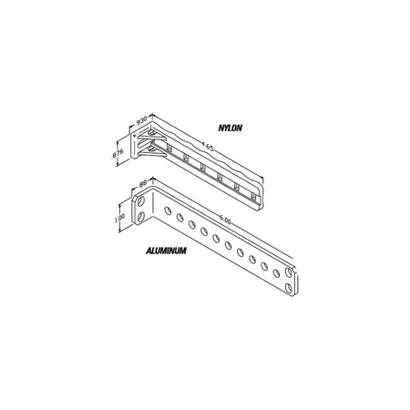 CHATSWORTH PRODUCTS CPI CABLE MGMT BRACKET, BLACK, 6" STAND-OFF TIE BRACKET ALUM, 50PK, PK 50 10559-750